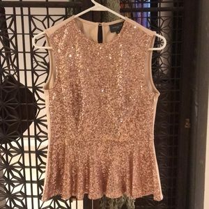 Gold Sequin Peplum Top